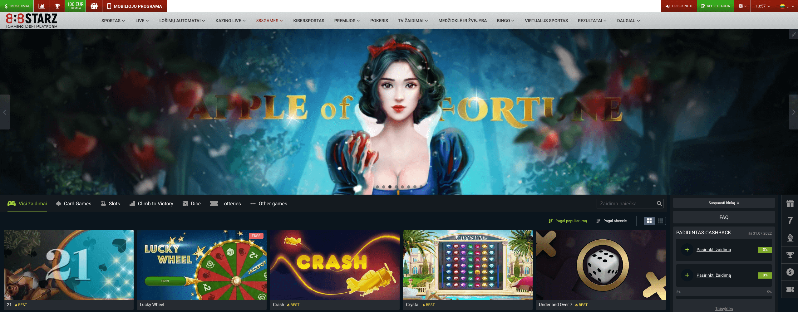 888starz casino pagrindinio puslapio vaizdas