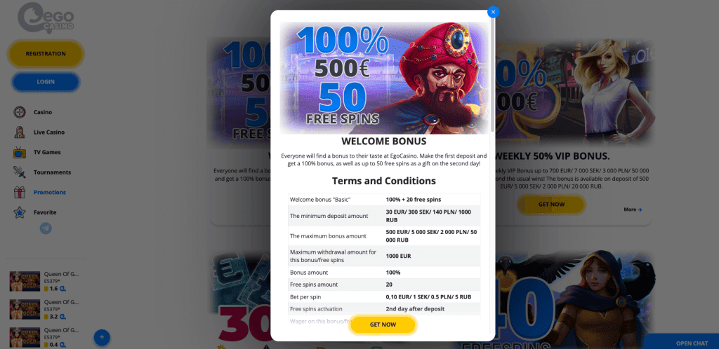 Ekrano kopija egocasino premija naujiems žaidėjams