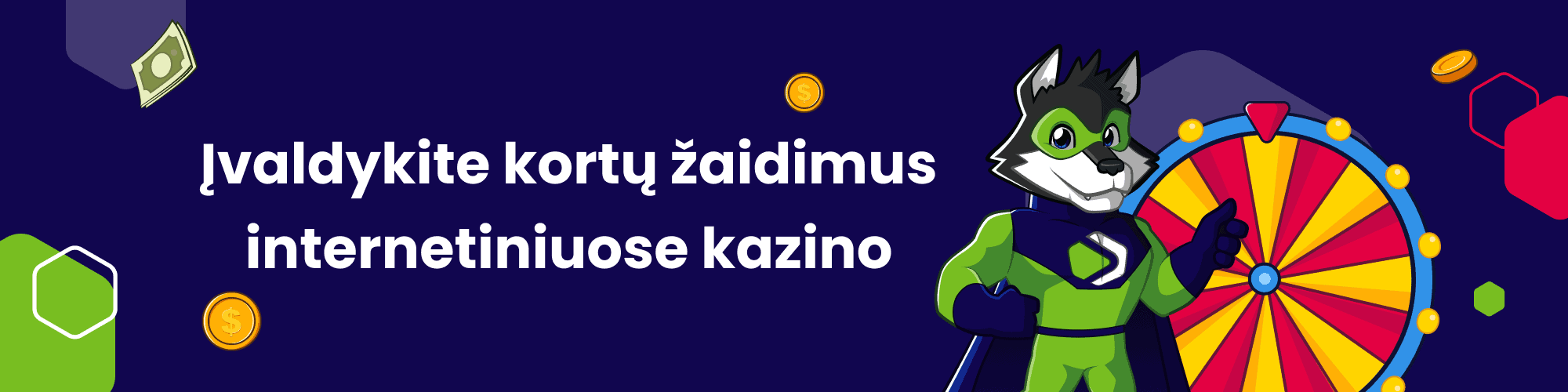 Įvaldykite kortų žaidimus internetiniuose kazino - baneris