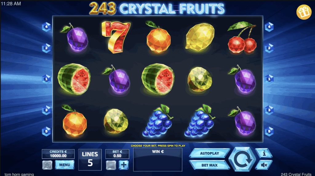 243 Crystal Fruits pradžios ekranas
