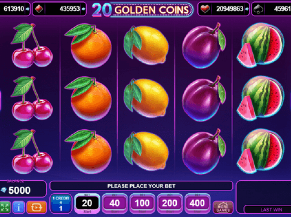 Žaiskite nemokamai 20 Golden Coins