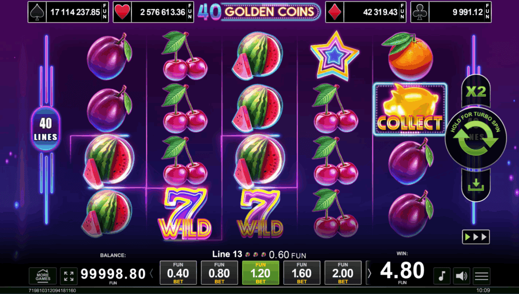 Žaiskite nemokamai 40 Golden Coins