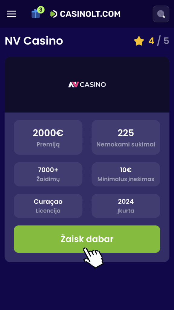 Paspauskite ant NV Casino nuorodos