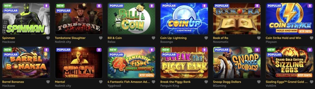 Megarich Casino žaidimai