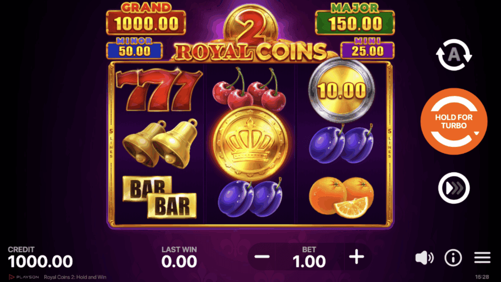 Žaiskite nemokamai Royal Coins 2: Hold and Win