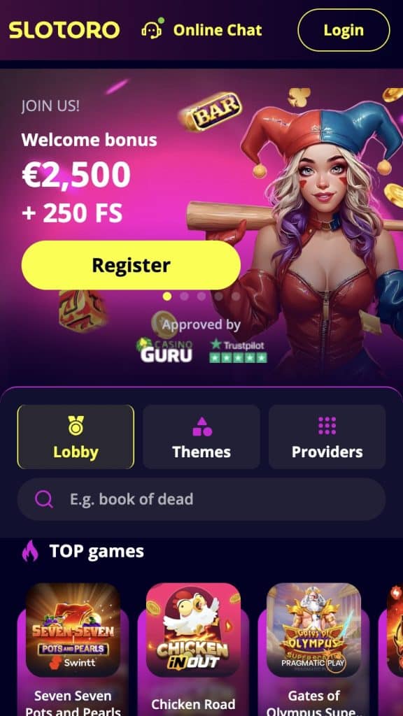 Apsilankyk Slotoro svetainėje.