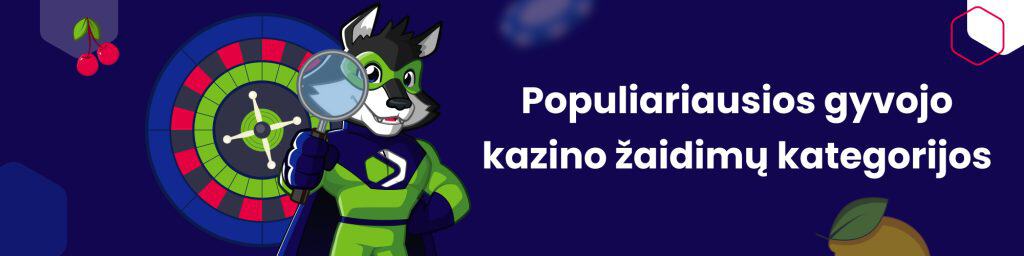 Populiariausios gyvojo kazino žaidimų kategorijos